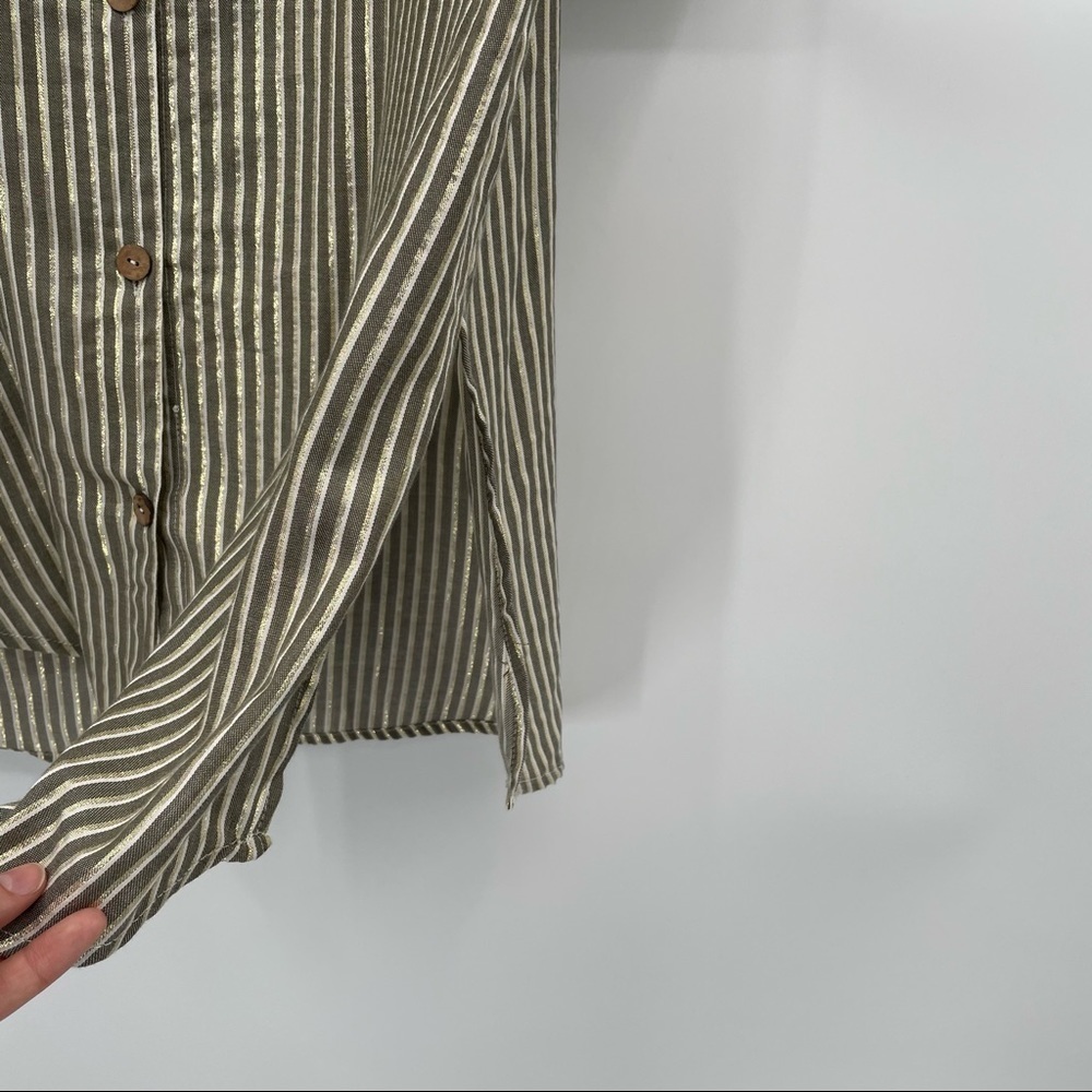 J Glee Olive Green & White Striped T Shirt Dress - Picture 6 of 14